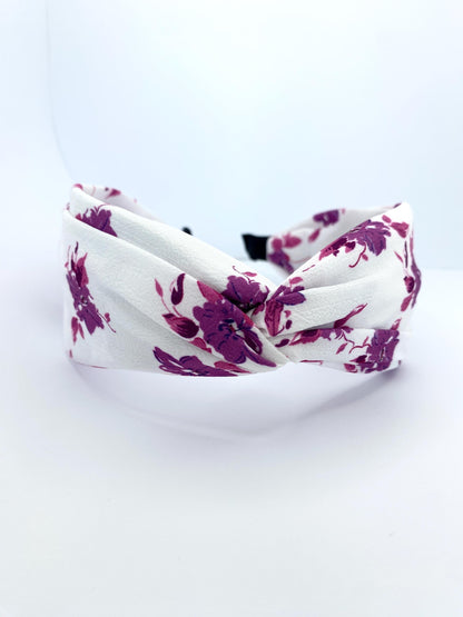 Purple Georgette Twisted Wide Headband - Handmade in Berlin