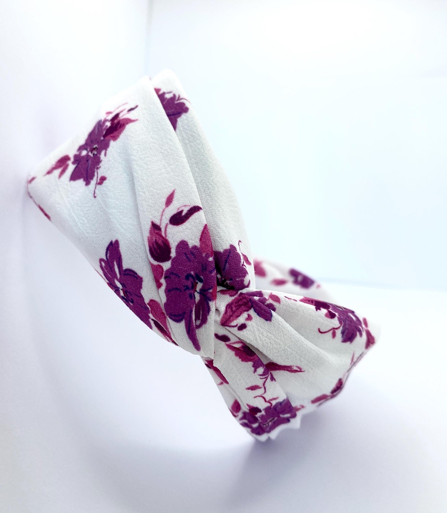 Purple Georgette Twisted Wide Headband - Handmade in Berlin