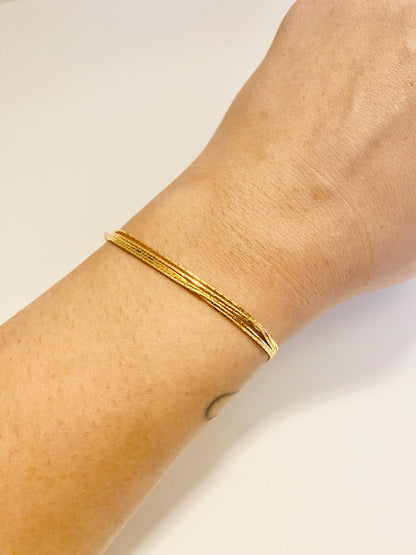 Layered Gold Bracelet: 18K Plated 925 Sterling Silver Chain