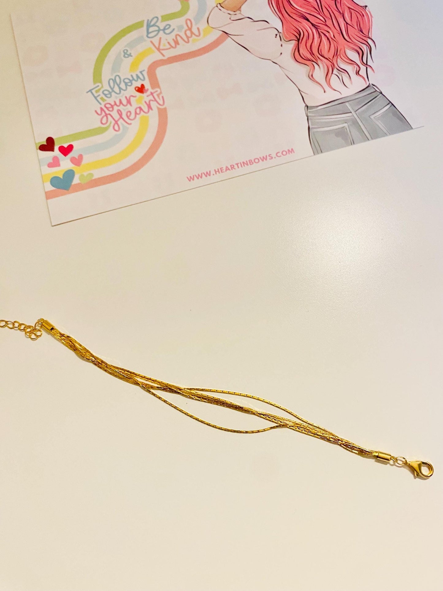 Layered Gold Bracelet: 18K Plated 925 Sterling Silver Chain