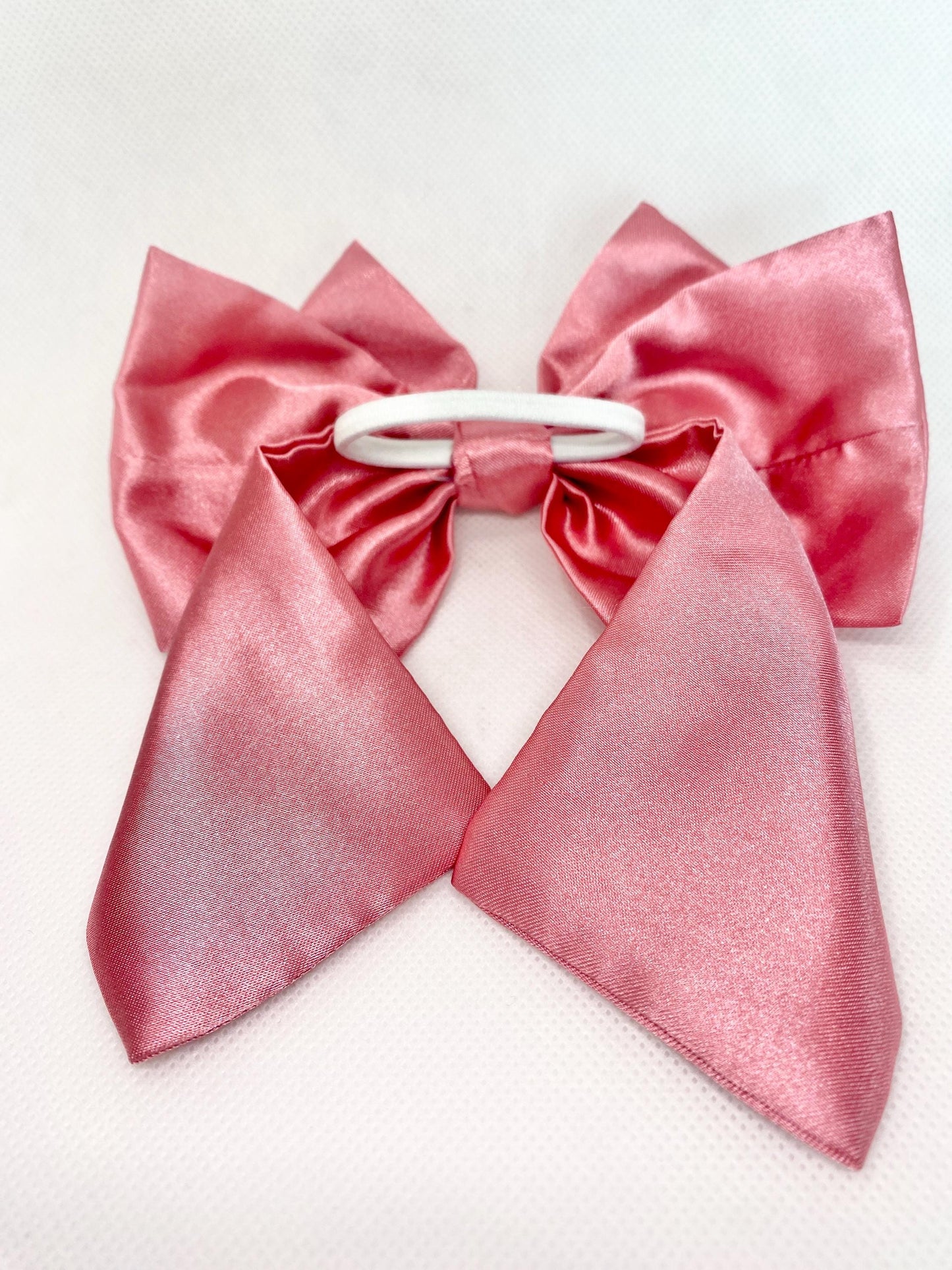 3 Layered PINK Satin Hair Bow: Christmas Vibes, Kids and Adults - Hand-stitched