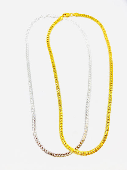 6mm Snake Chain: Silver and Gold Plated, Stainless Steel, Unisex