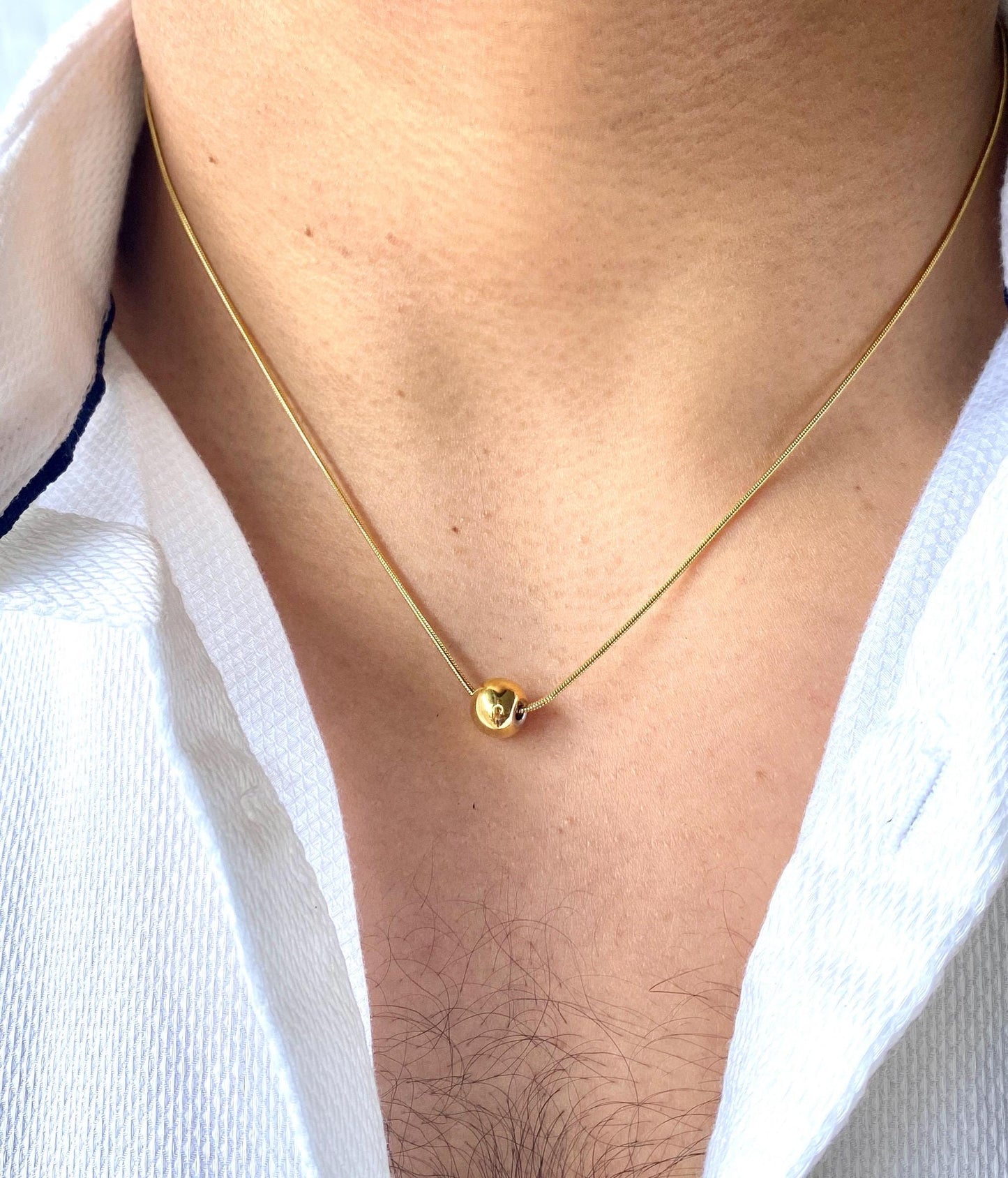 Ball Pendant Chain: Silver and Gold Plated, Stainless Steel, Unisex