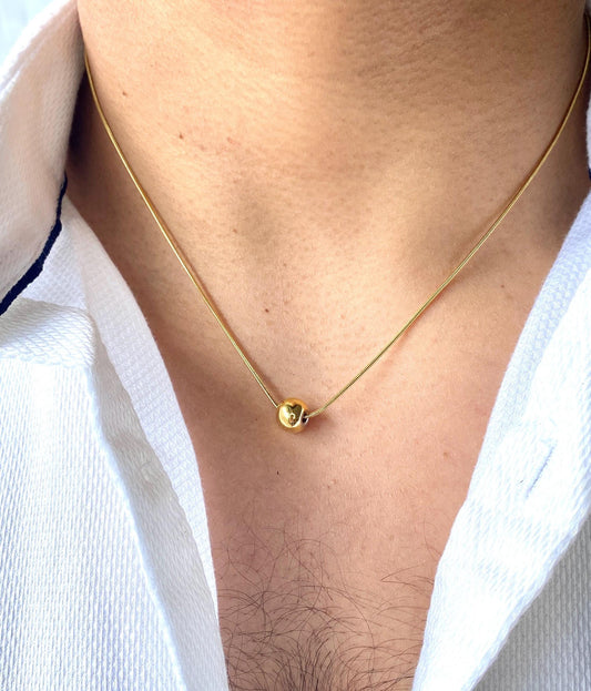 Ball Pendant Chain: Silver and Gold Plated, Stainless Steel, Unisex