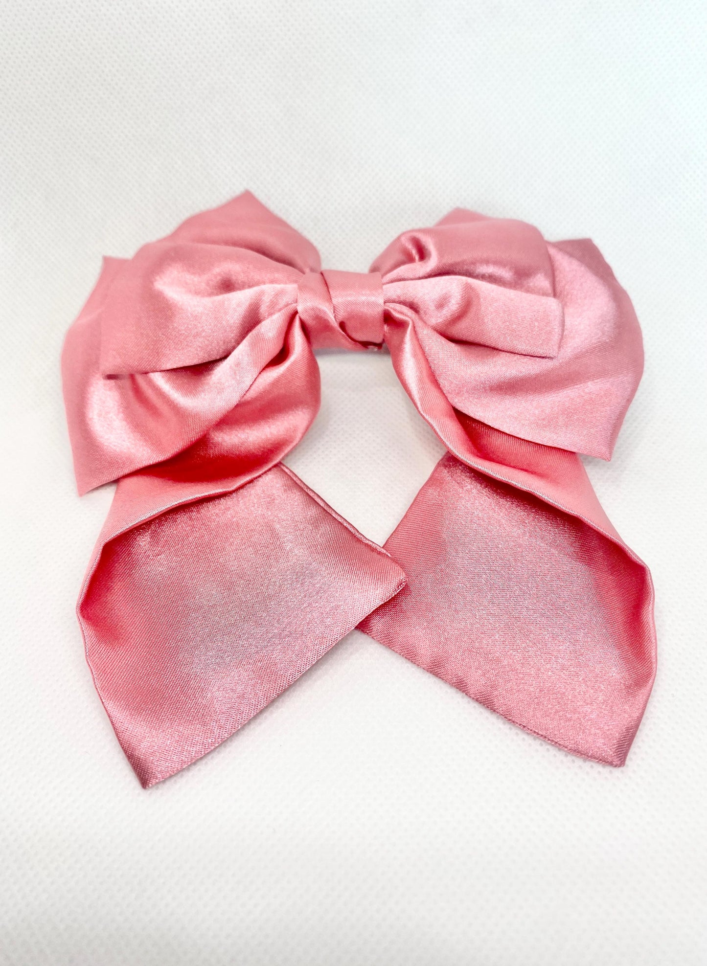 3 Layered PINK Satin Hair Bow: Christmas Vibes, Kids and Adults - Hand-stitched