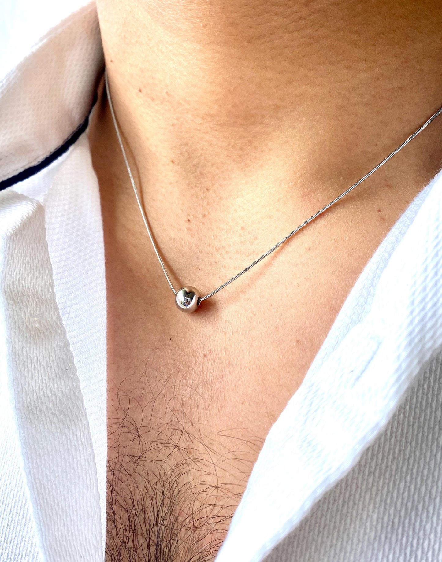 Ball Pendant Chain: Silver and Gold Plated, Stainless Steel, Unisex