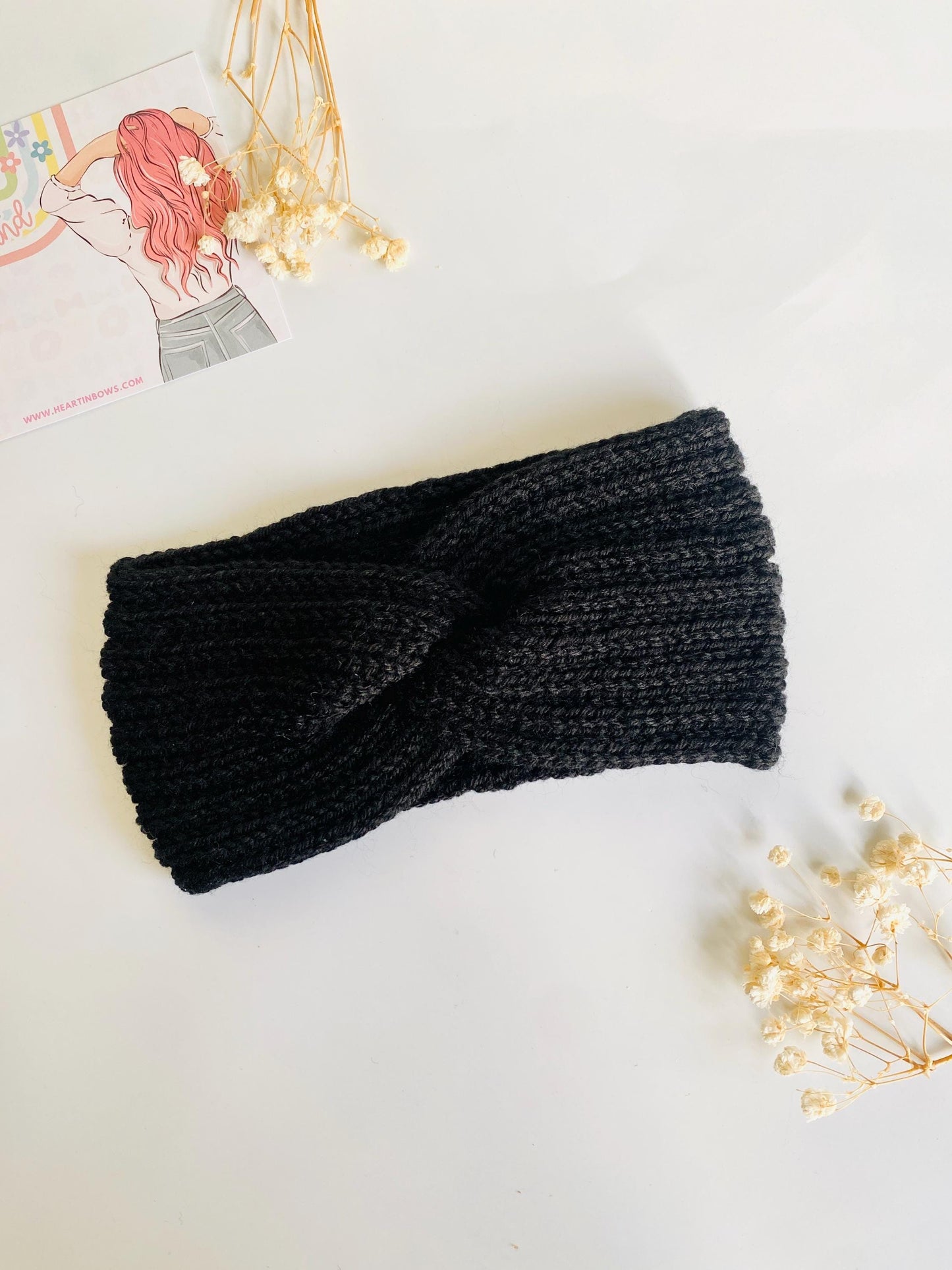 Winter Headband, Earmuffs, Wool Headbands, Heartinbows