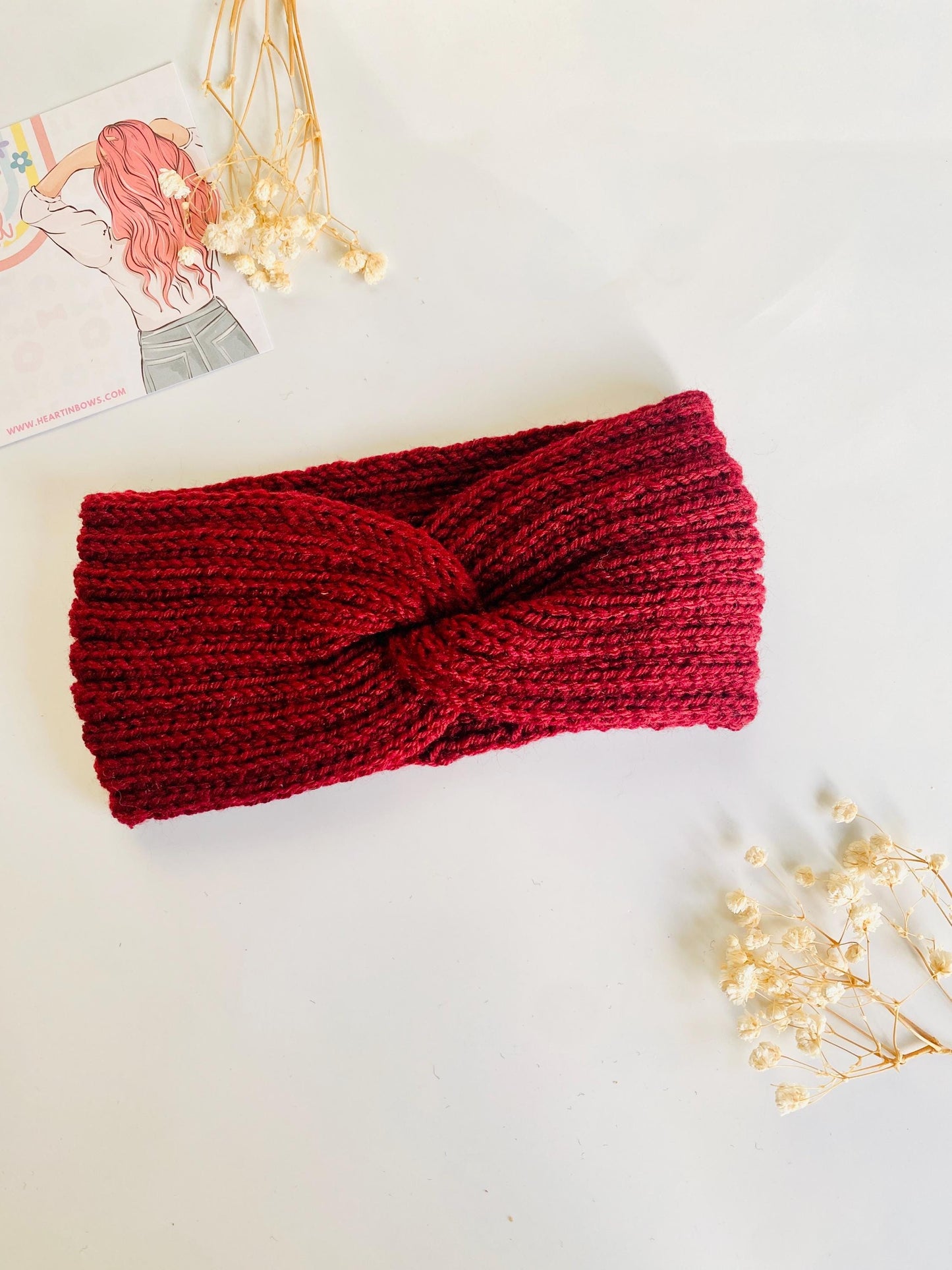 Winter Headband, Earmuffs, Wool Headbands, Heartinbows