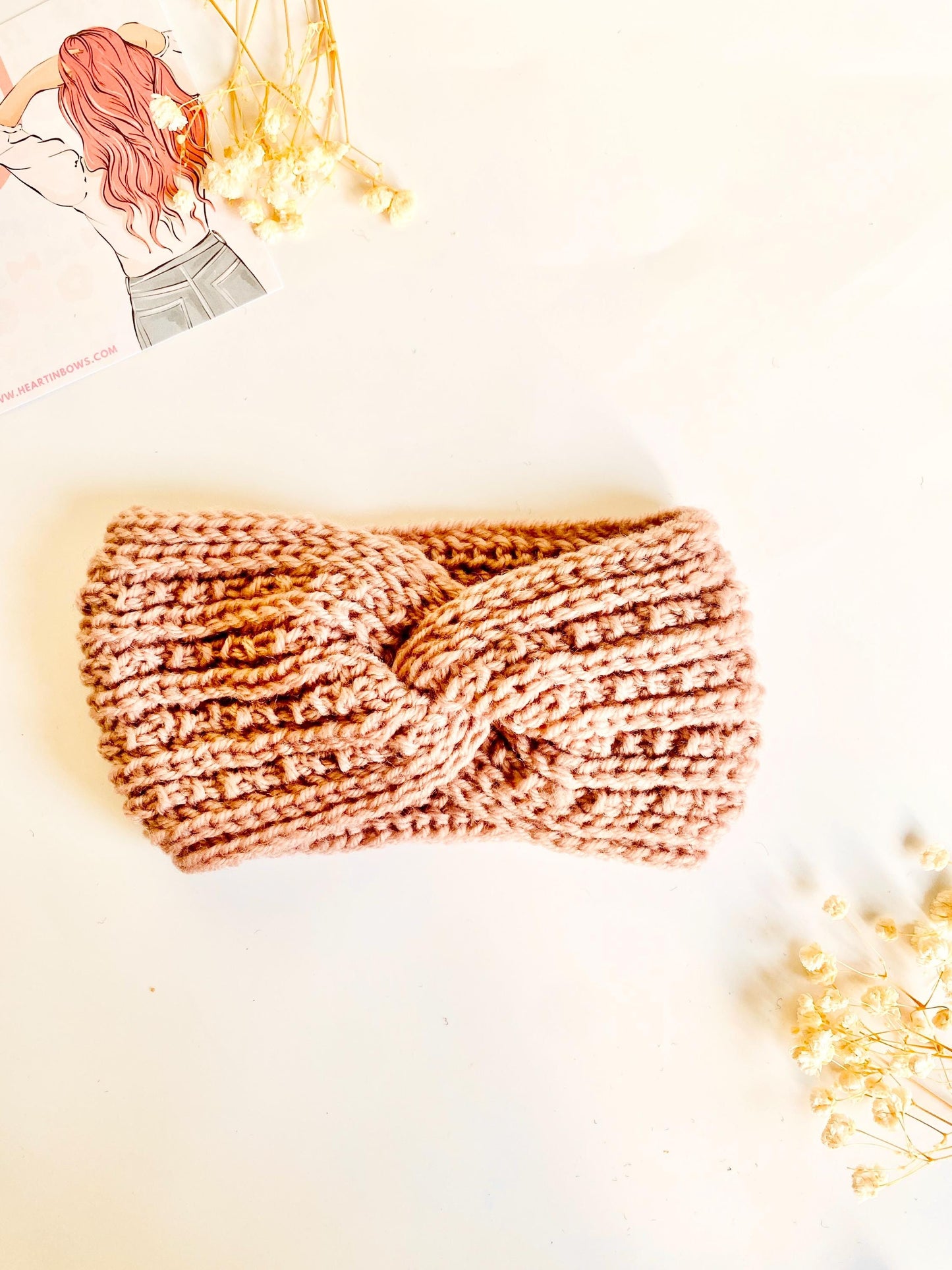 Kids Winter Headband, Earmuffs, Wool Headbands, Heartinbows