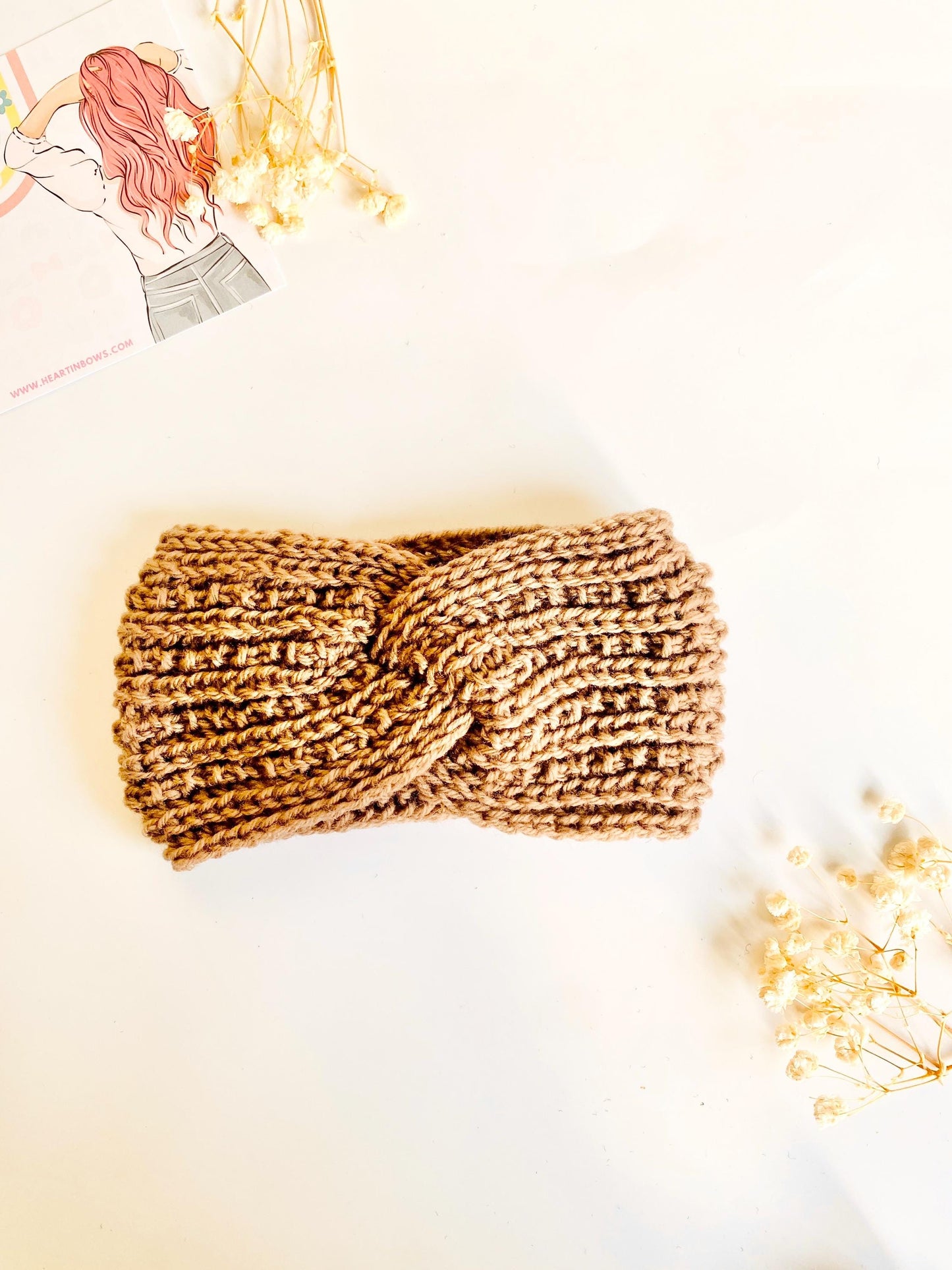 Kids Winter Headband, Earmuffs, Wool Headbands, Heartinbows