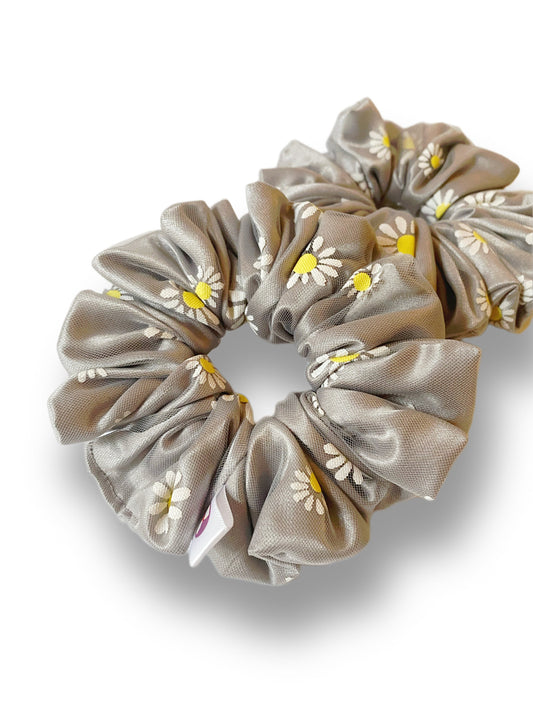 The Grey flower Scrunchie