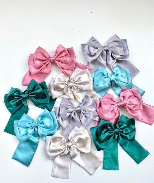 Satin 3-Layered Pigtail Bows