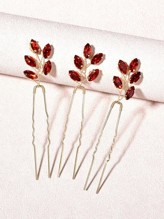 3Pcs Set Rhinestone Hair Clips