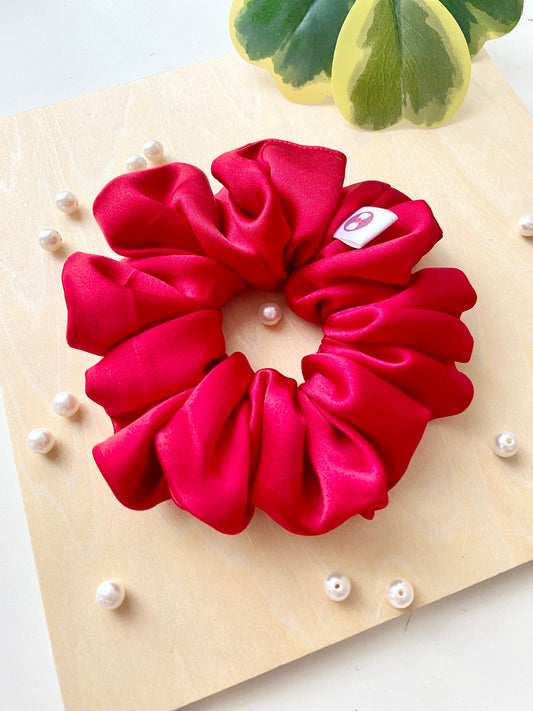 Red Silk Scrunchie